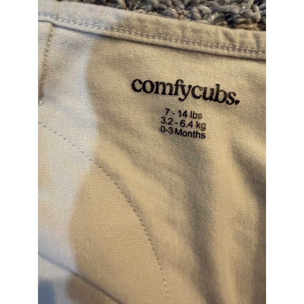 Comfy Cubs Baby Swaddle Wrap Light Gray 0-3 Months 100% Cotton Adjustable